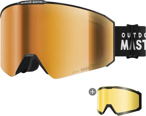Miniatura 13 de OutdoorMaster - Gafas de esquí Falcon con lente de ZEISS, gafas de snowboard OTG antiempañamiento, lente intercambiable magnética, gafas de nieve