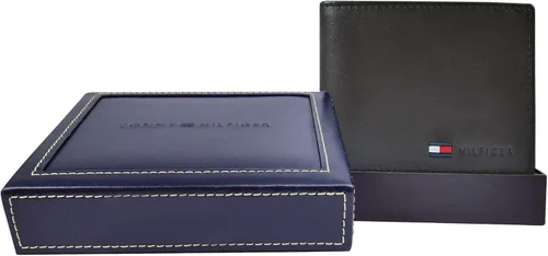 Miniatura 5 de Tommy Hilfiger billetera de piel para hombre delgada y plegable con 6bolsillos para tarjetas de crédito y ventana extraíble para identificación