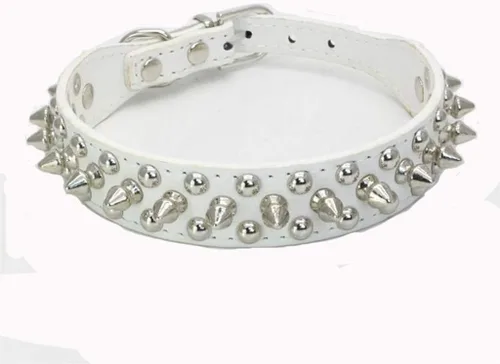 Miniatura 11 de Collares de piel sintética ajustable con remaches y tachuelas de hongos para gatos, cachorros, perros