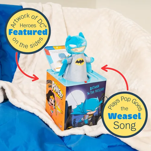 Miniatura 4 de Kids Preferred DC Comics El Batman Jack in The Box - Juguetes musicales para bebés y niños pequeños, toca "Pop Goes The Weasel" The Dark Knight