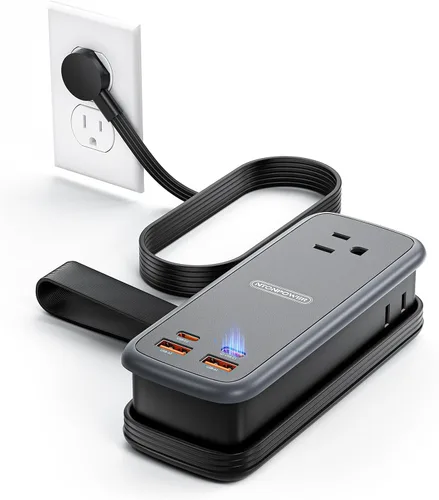 Miniatura 14 de NTONPOWER GAN Ultra Estación de Carga Rápida USB de 65W, Regleta de Energía de Viaje 7 en 1 con 3 Enchufes 4 USB (2 USB C), Cable de Extensión