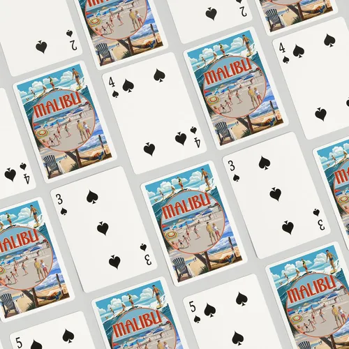 Miniatura 4 de Lantern Press Malibu, California, montaje en la playa (52 cartas de juego, baraja de cartas de tamaño póquer con Jokers)