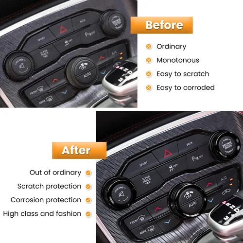 Miniatura 4 de Interruptor de aire acondicionado, perilla de botón de CD para Dodge Challenger Charger Chrysler 300 300s 2015-2024, para Ram 2013-2018, accesorios
