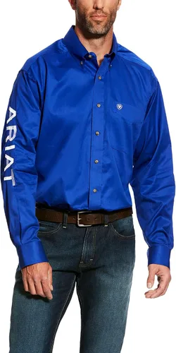 Ariat Camisa de sarga con logotipo del equipo para hombre