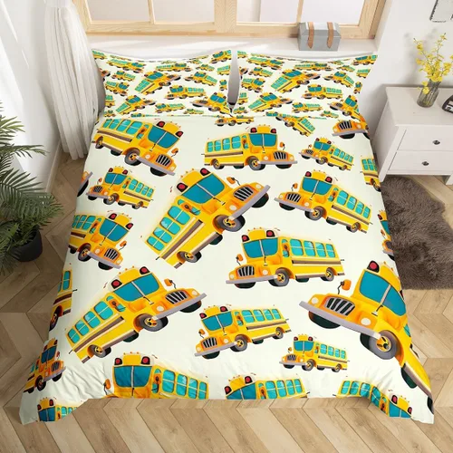 Miniatura 43 de Feelyou Race Car Duvet Cover Twin Size Boys Girls Speed Sports Car Bedding Set Breathable Soft Racing Comforter Cover 2Pcs Black White Checked