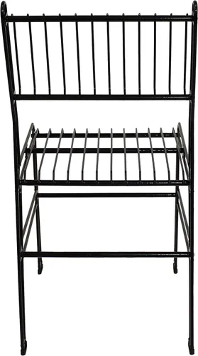 Miniatura 7 de Sunnydaze Silla de comedor moderna sin brazos de alambre de acero para interiores y exteriores, capacidad de peso de 240 libras, color negro, 23.75