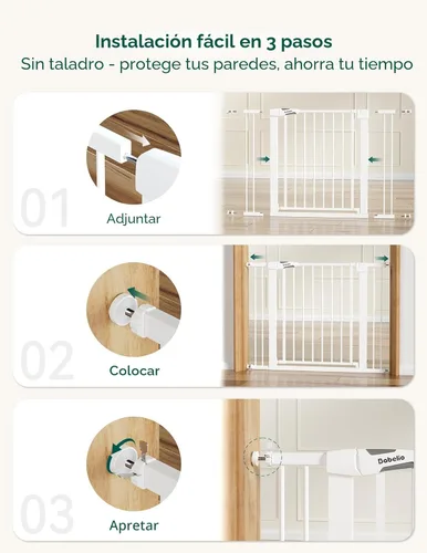 Miniatura 4 de Babelio Puerta extra ancha para bebé/perro, PressGuard P7, cierre automático de metal, puerta para mascotas montada a presión para puertas, sin