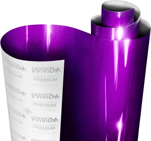 VViViD+ - Rollo de película de vinil ultra brillante para automóvil, color púrpura caramelo, con tecnología de nano-liberación de aire, protector