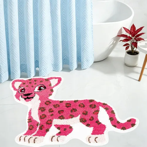 Miniatura 11 de Seek4comfortable Leopard Bath Mat for Bathroom, Soft Animal Print Bathroom Rugs, Non-Slip Cheetah Rug for Shower and Tub, Water Absorbent Funky