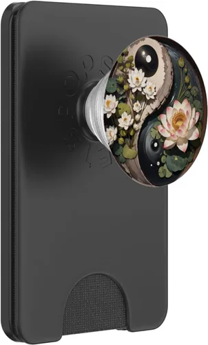 Miniatura 7 de Estanque de flores de loto Yin Yang PopSockets intercambiables PopGrip