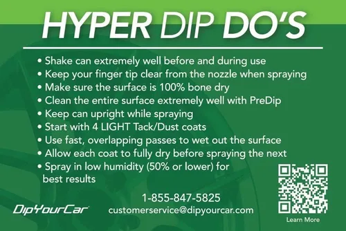 Miniatura 7 de DipYourCar HyperDip Pintura - lata de pintura en aerosol para automóviles con acabado de inmersión - Protección de pintura removible y desprendible