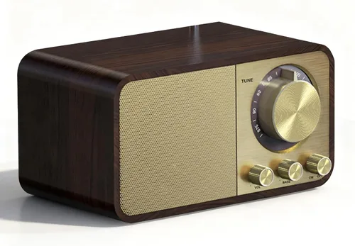 Altavoz Bluetooth retro, decoración vintage, altavoz inalámbrico Bluetooth 5.0, compatible con tarjeta de memoria pequeña USB, para cocina,