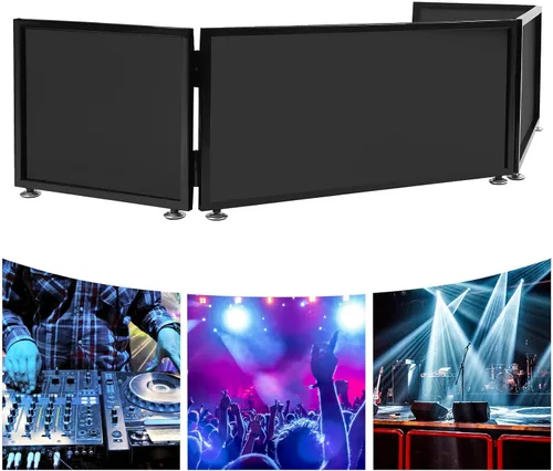 Miniatura 3 de Cabina de DJ portátil para DJ, pantalla plegable para fachada de eventos de DJ con bolsa de viaje para exteriores e interiores y fiestas en el patio