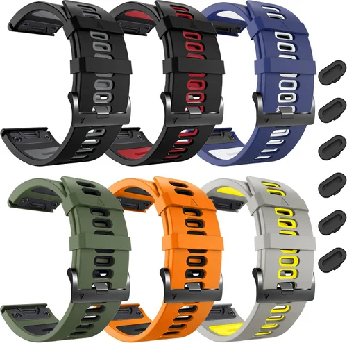 Miniatura 7 de ZPJPPLX 26mm Correas de reloj de fácil ajuste para tactix 8 Fenix 8 51mm 7X Pro 6X 5X, correas deportivas de silicona suave compatibles para Garmin
