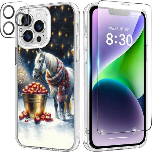 Miniatura 16 de bicol Funda para iPhone 11 Pro con Protector de Pantalla y Protector de Lente de Cámara - Diseños de Flores Florales de Moda para Mujeres y Niñas