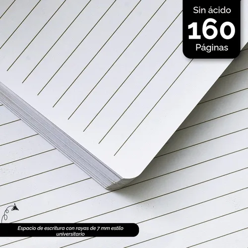 Miniatura 5 de Nextnoid Cuaderno rayado para hombres - Papel grueso de 120 g/m² - 160 páginas - Cuaderno de tapa dura A5 para el trabajo - Ideal para escribir