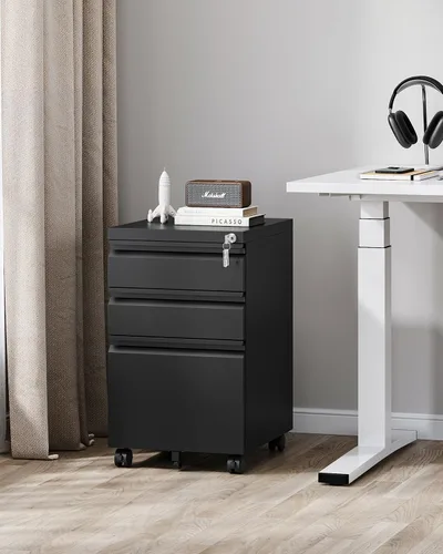 Miniatura 2 de PEUKC Archivador de 2 cajones con cerradura, archivador de metal debajo del escritorio para tamaño carta/legal/A4 para oficina en casa, archivadores