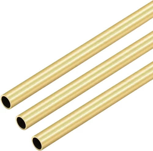 Tubo redondo de latón, 0.394 pulgadas de diámetro exterior de 0.039 pulgadas de grosor de pared de 11.811 in de longitud, tubo recto de metal sin