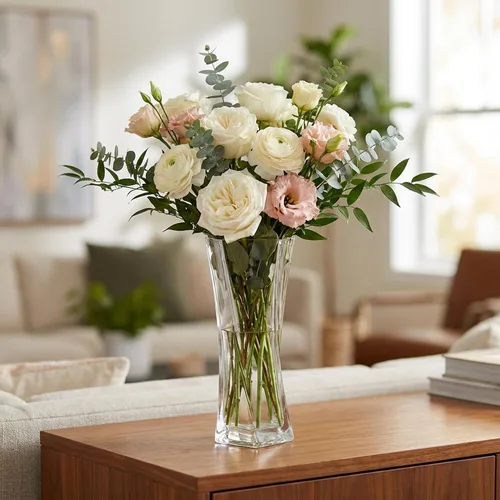 Miniatura 6 de WGVI Twist Bouquet Vase, 3.5" W, 9.25" H, Clear Square Block Gathering Hurricane Glass Floral Container, Centerpiece, Home Wedding Event Decor, 1