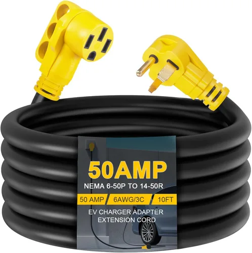 Miniatura 10 de Cable adaptador de cargador NEMA 6-50P a 14-50R EV, STW 6AWG 50 Amp 240V/250 voltios, enchufe de soldador de 3 clavijas a conector de cargador EV