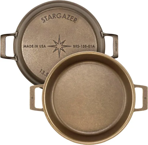 Miniatura 8 de Stargazer - Sartén de hierro fundido de 12 pulgadas Fabricada en EE. UU., sazonada, sartén de primera calidad para asar, sellar, hornear y más