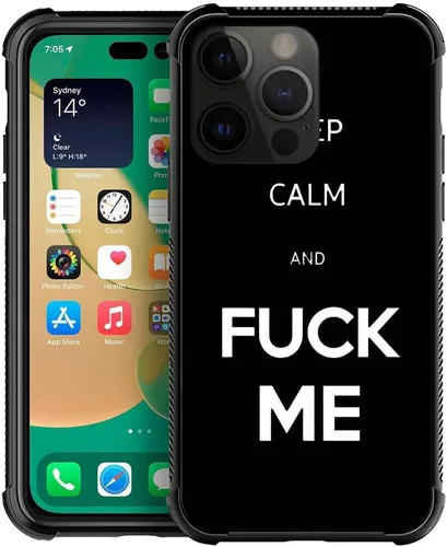 Miniatura 50 de ZHEGAILIAN Funda compatible con iPhone 14, funda de munición AK 47, parte trasera de vidrio templado+funda protectora de TPU de silicona suave