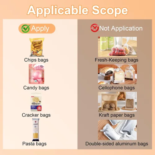 Miniatura 8 de Sellador de bolsas 2 en 1 con cortador e imán, mini máquina de sellado térmico recargable para papas fritas, aperitivos, almacenamiento