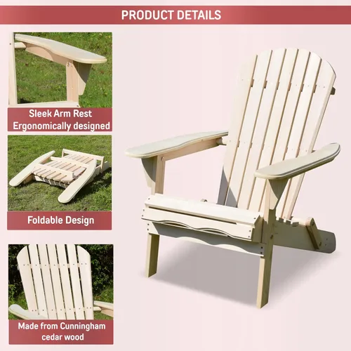 Miniatura 4 de northbeam Silla Adirondack plegable – Kit de silla Adirondack de exterior compuesto resistente a la intemperie para patio, césped y patio trasero