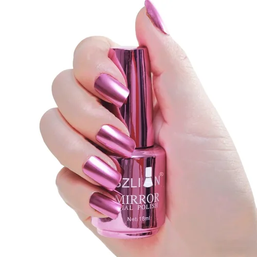Miniatura 14 de KYDA Esmalte de uñas de espejo plateado de 0.6 fl oz, esmalte de espejo brillante brillante para arte de uñas, arte de uñas de efecto metálico