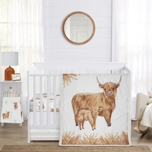 Miniatura 11 de Sweet Jojo Designs Juego de ropa de cama para cuna de bebé de 4 piezas (vaquero occidental) para niños, bebés/guardería, incluye manta, sábana