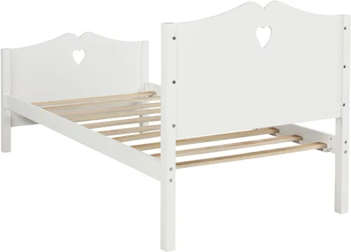 Miniatura 9 de MERITLINE Base de cama de plataforma de tamaño individual, cama de plataforma de madera maciza con cabecera y estribo, soporte de listones de madera