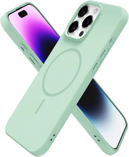 Miniatura 149 de oakxco Funda de silicona Mag Safe para iPhone 17 Pro Max, funda magnética delgada y fina compatible con carga inalámbrica MagSafe, bonita funda Negro