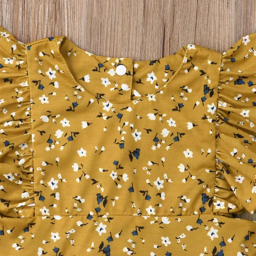 Miniatura 4 de VISGOGO Conjunto de ropa a juego para bebés y niñas, con diseño floral, para la diadema