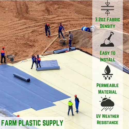 Miniatura 2 de Farm Plastic Supply - Tela tejida para calzada de 3.2 oz - 3 pies x 300 pies - Cubierta de paisaje comercial, tela de drenaje, contrapiso, debajo