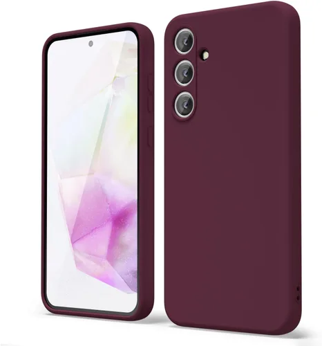 Miniatura 42 de oakxco Funda para teléfono Samsung Galaxy A12 con agarre de silicona líquida, linda delgada fina suave cubierta de gel de goma TPU lisa para mujeres