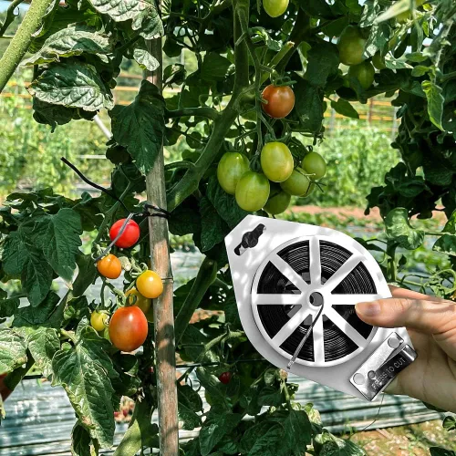 Miniatura 5 de Shintop Alambre de amarre giratorio para plantas de jardín de 328 pies con cortador para jardinería, hogar, oficina (negro)