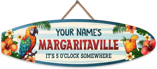 Miniatura 17 de Artsy Woodsy Letrero de madera personalizado con estampado de barra Tiki (no tallado ni neón), decoración de verano, cartel de piscina, patio