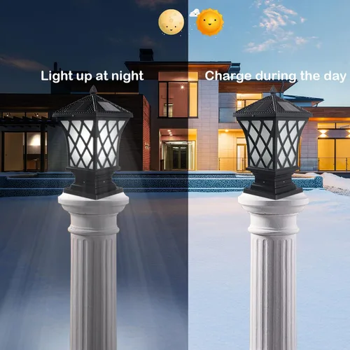 Miniatura 4 de Kendal Lámpara solar grande para exteriores con tapa LED, resistente al agua (paquete de 2)