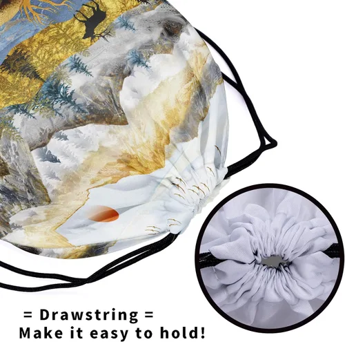 Miniatura 173 de Bolsa de agarre de gimnasia de piel de animal, bolsa de gimnasia con cordón ajustable, bolsa de cuerda para fauna silvestre, Mariposas Galaxy