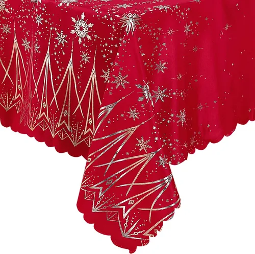 Miniatura 8 de LUSHVIDA Mantel de Navidad, 60 x 120 pulgadas, rectangular, lavable, resistente al agua, decorativo, de microfibra, para banquetes, fiestas, cocina