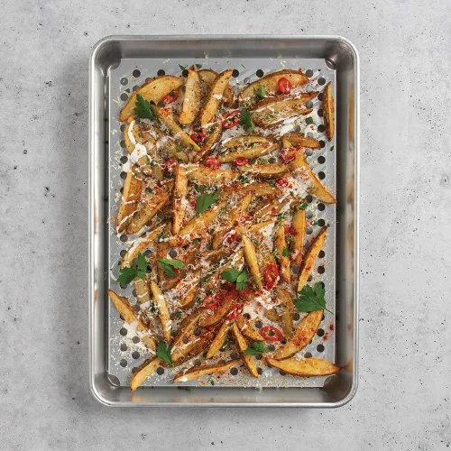 Miniatura 6 de Nordic Ware Naturals - Bandeja de media hoja de cara alta con horno multiusos y rejilla de refrigeración Hoja de lado alto + estante