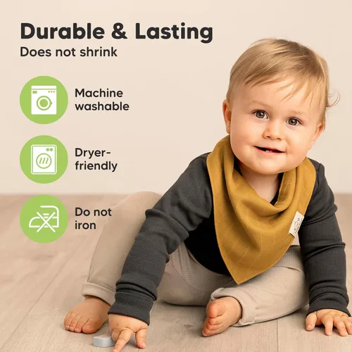 Miniatura 5 de KeaBabies Paquete de 8 baberos de muselina para niños y niñas, baberos de muselina bandana para bebés, niñas y niños, babeo recién nacido, dentición