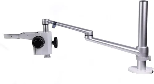 Miniatura 6 de Kit de accesorios para microscopio, abrazadera de metal negro/plateado, soporte para microscopio, soporte para microscopio trinocular ajustable