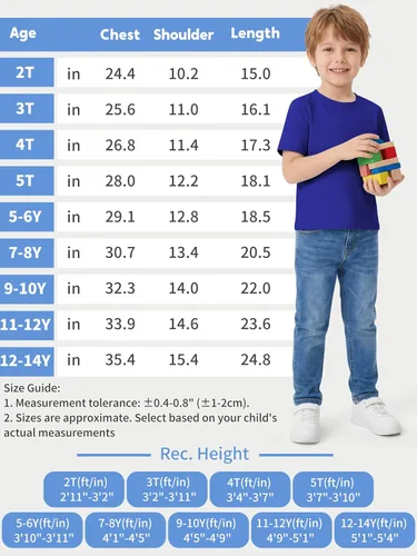 Miniatura 2 de Poroka 5 Pack Toddler Boys Short Sleeve Cotton T-Shirt Crew Neck T-Shirt for Baby Toddler