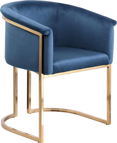 Miniatura 9 de Meridian Furniture 758Beige-C Tierra Collection Modern Silla de comedor tapizada contemporánea con lujoso terciopelo beige, acabado de latón