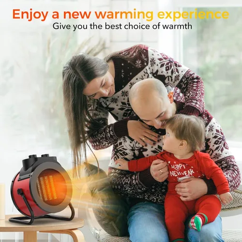 Miniatura 7 de Elevoke Calentadores de espacio para uso en interiores, calentador eléctrico PTC de 1500 W con ángulo ajustable de 90°, calor de seguridad rápido