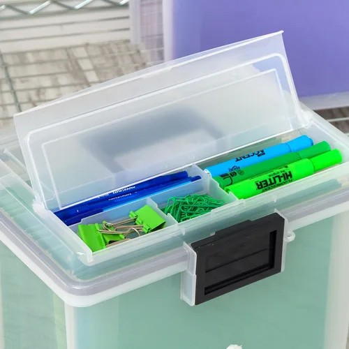 Miniatura 9 de IRIS - Caja de archivos hermética portátil tamaño carta, paquete de 4, transparente
