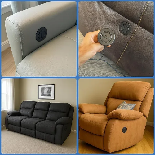 Miniatura 5 de Silla reclinable eléctrica de repuesto con enchufe de 2 botones y 5 pines para sofá eléctrico, silla elevadora de mano redonda, reemplazo remoto