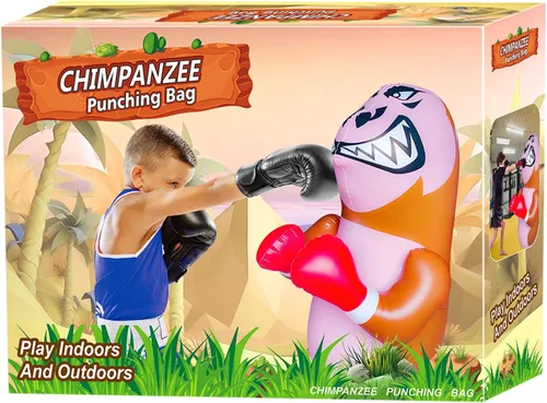 Miniatura 2 de 48 in Punching Bag for Kids, Free Standing Inflatable Dummy, Inflatable Punching Bag, De-Stress Boxing Bag for Kid Orangután-BDW-Verde