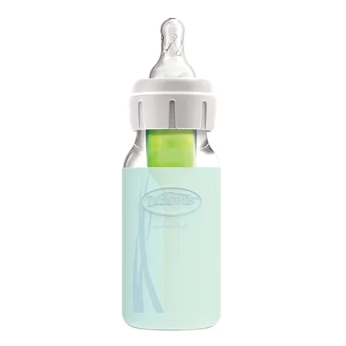 Miniatura 7 de Dr. Brown's Options+ Funda estrecha para botella de vidrio, 100% silicona, menta, sin BPA, 4 onzas, paquete de 1